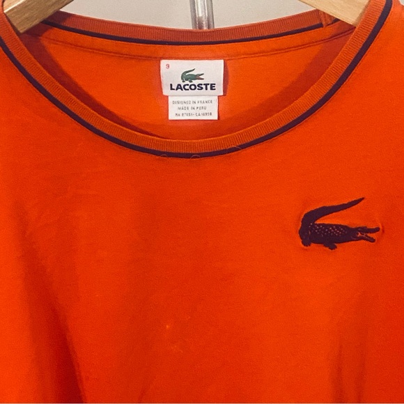 VINTAGE LACOSTE T SHIRT LIMITED EDT SZ9 XXL 5191L ORANGE BLUE PIT 24 LENGTH 30 - Picture 9 of 9